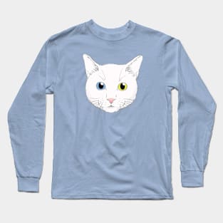 White Cat Face Long Sleeve T-Shirt